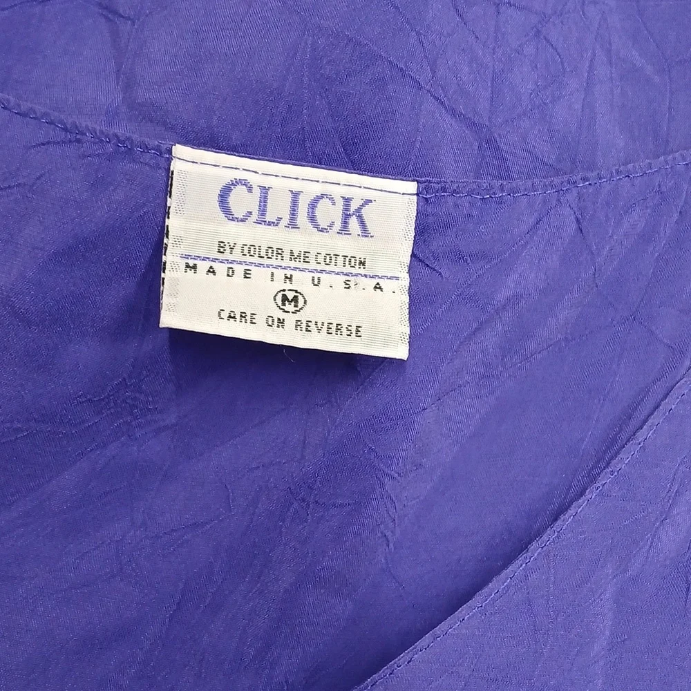 Vintage CLICK by Color Me Cotton Purple Tiered and Ruffled Dress / Size M - Picture 6 of 7